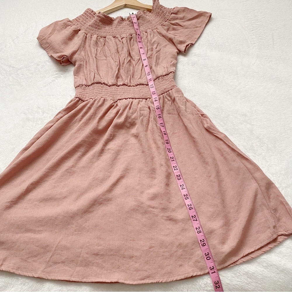 Off Shoulder Dark Blush Sundress - Picture 2 of 9